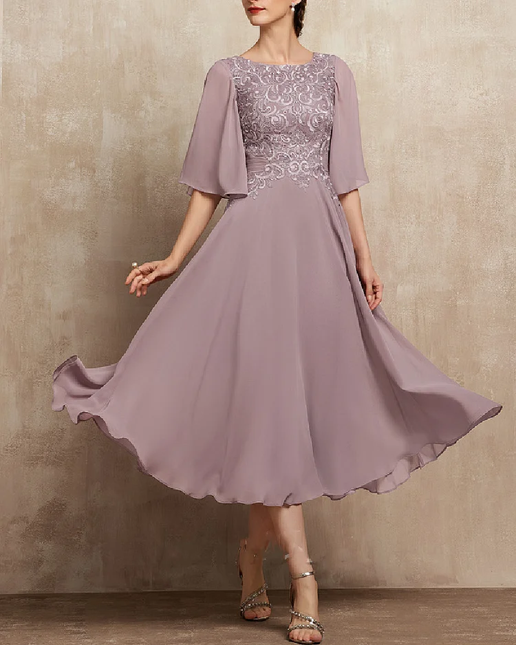 FASHION ELEGANT LACE EMBROIDERED DRESS