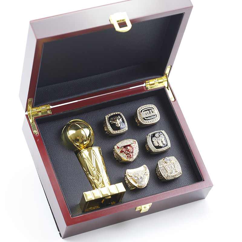 A Set of 6 Championship Replica Ring by Display Box Set