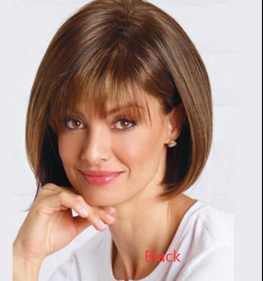 Fashion Mature Ladies Synthetic Short Straight Wig