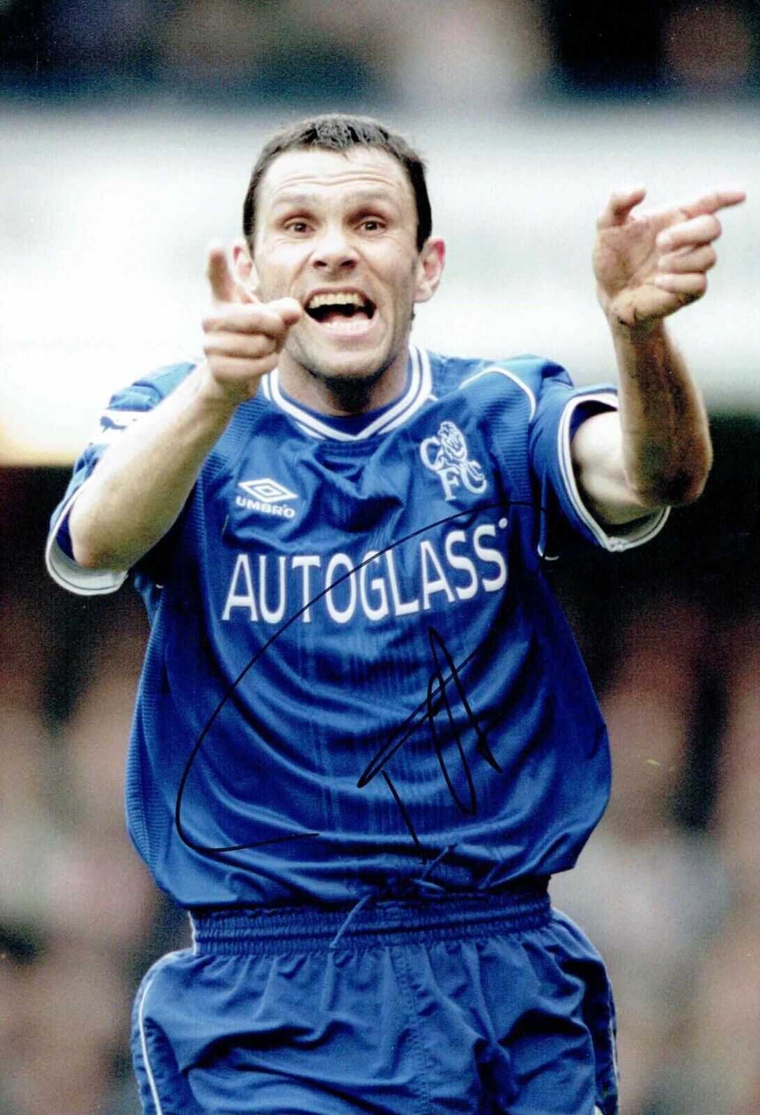 Gus POYET Signed Autograph 12x8 Photo Poster painting AFTAL COA Chelsea Football Legend