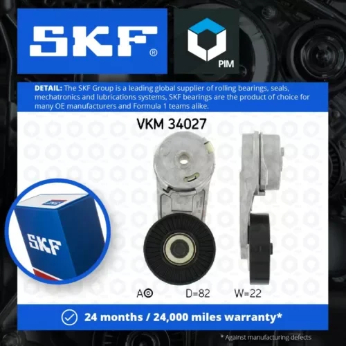 Aux Belt Tensioner fits VAUXHALL VX220 2.2 00 to 05 Z22SE Drive V-Ribbed SKF New Parts