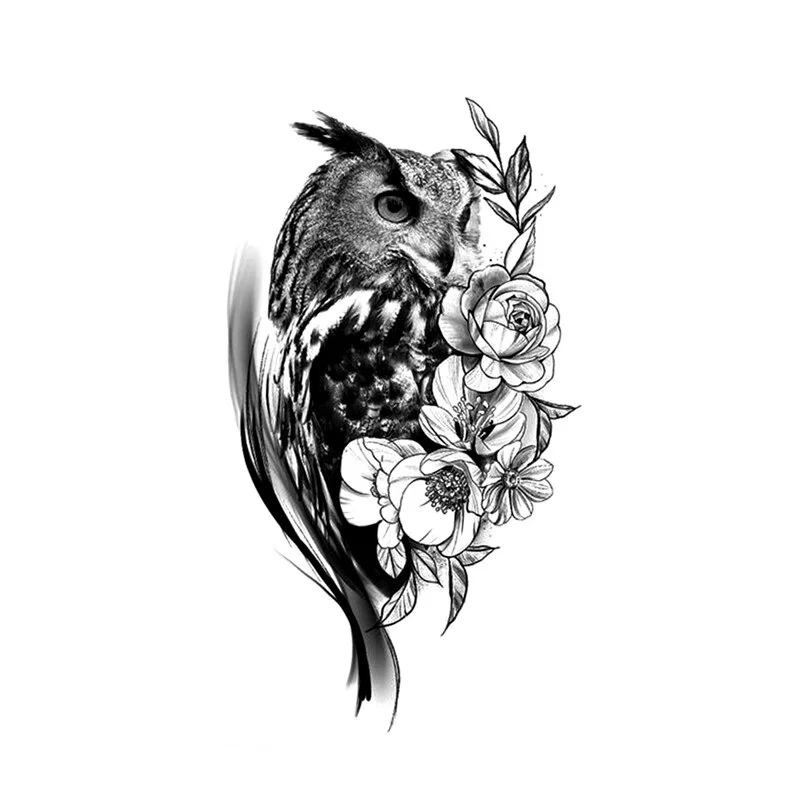 Sdrawing Styles Angel/devil/tiger/lion/wolf Waterproof Temporary Tattoos Men Flash Tatoo Stickers Tattoo Body Art Henna Fake Tattoos