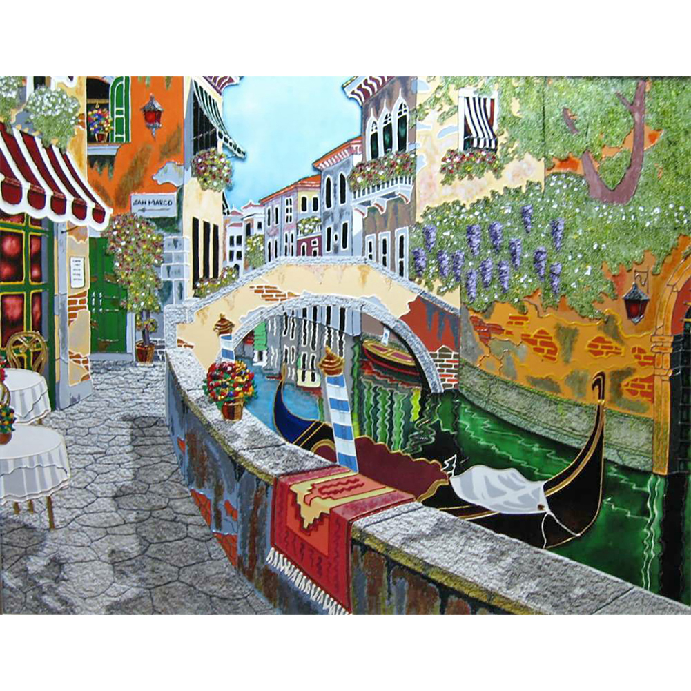 

Venice Canal Street - Round Drill Diamond Painting - 50*40CM, 501 Original