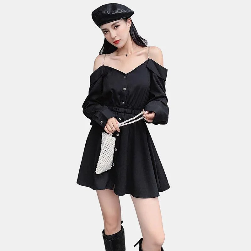 Off Shoulder Chain Strap Dress