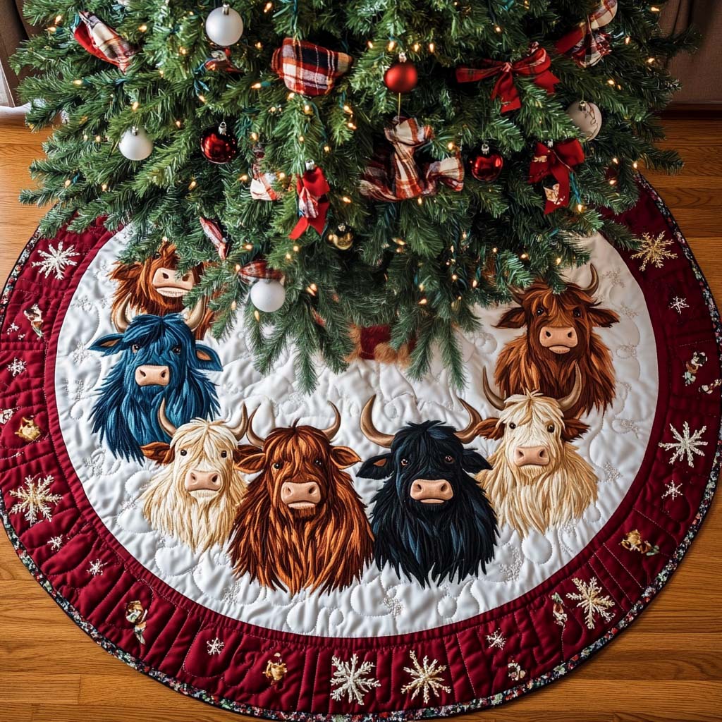 Merry Meadow Friends Christmas Quilted Tree Skirt NCU0NT2422