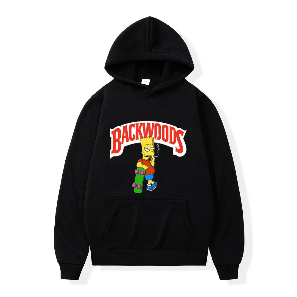 BACKWOODS Anime Simpson Print Casual Sweater Hoodie