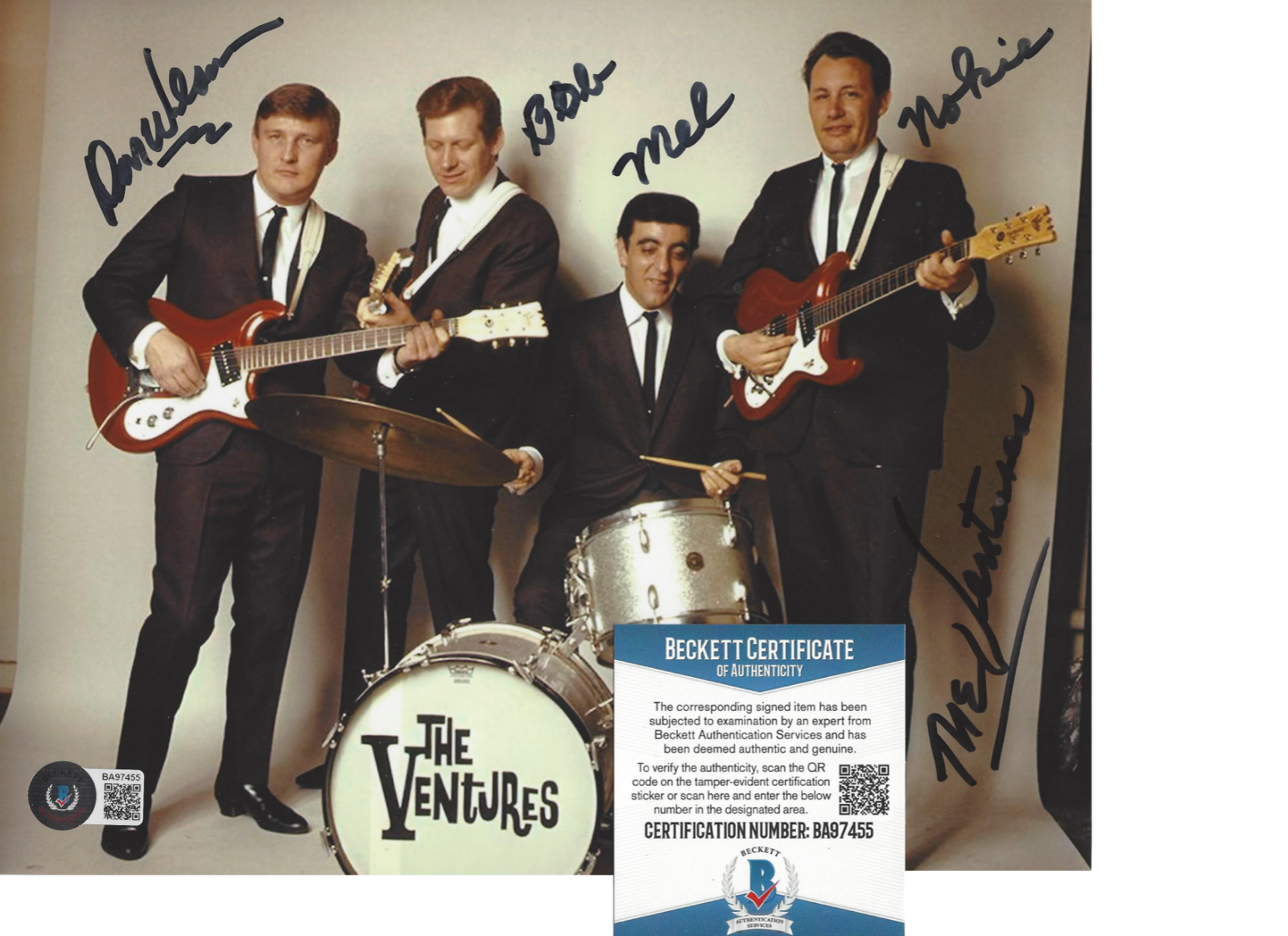 DON WILSON - THE VENTURES LEAD GUITARIST - SIGNED 8x10 Photo Poster painting C BECKETT COA BAS