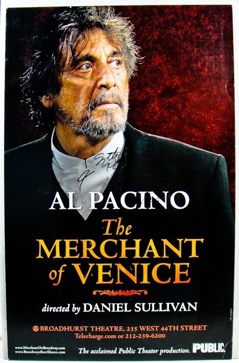 THE MERCHANT OF VENICE Window Card Signed By AL PACINO