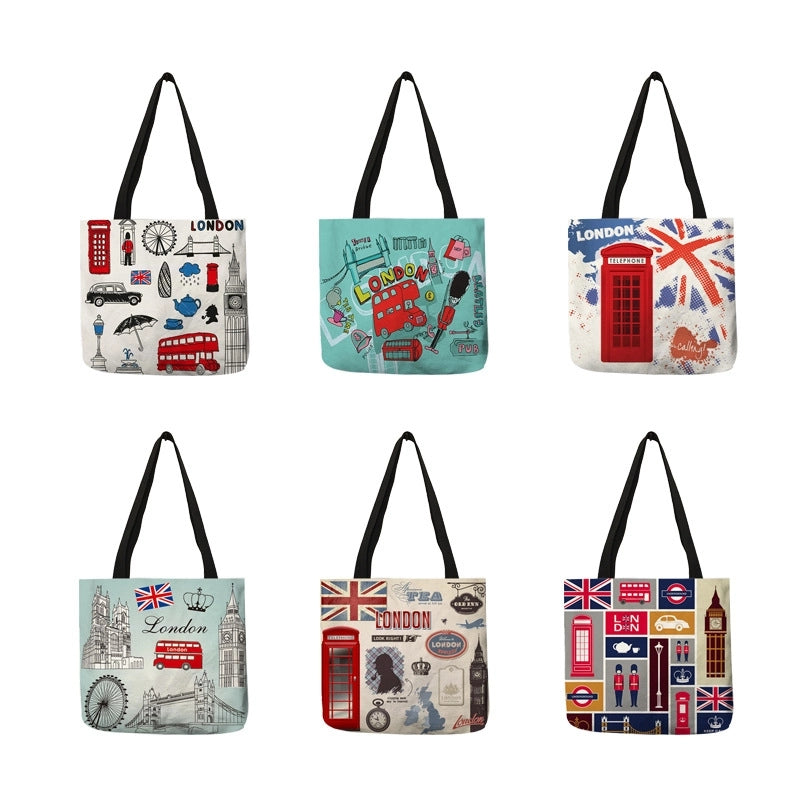 Women’s Medium Polyester Printing Basic Classic Style Square Open Shoulder Bag