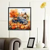 Diamond Painting -DIY Full Round Drill Autumn Pumpkin Classic Car(40x40cm)