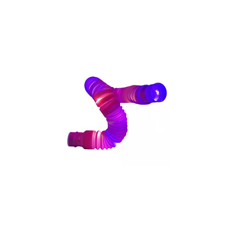 Pop Tube Luminous Decompression Toy Telescopic Tube LED Light Decompression Drain Pipe Color Stretch Tube