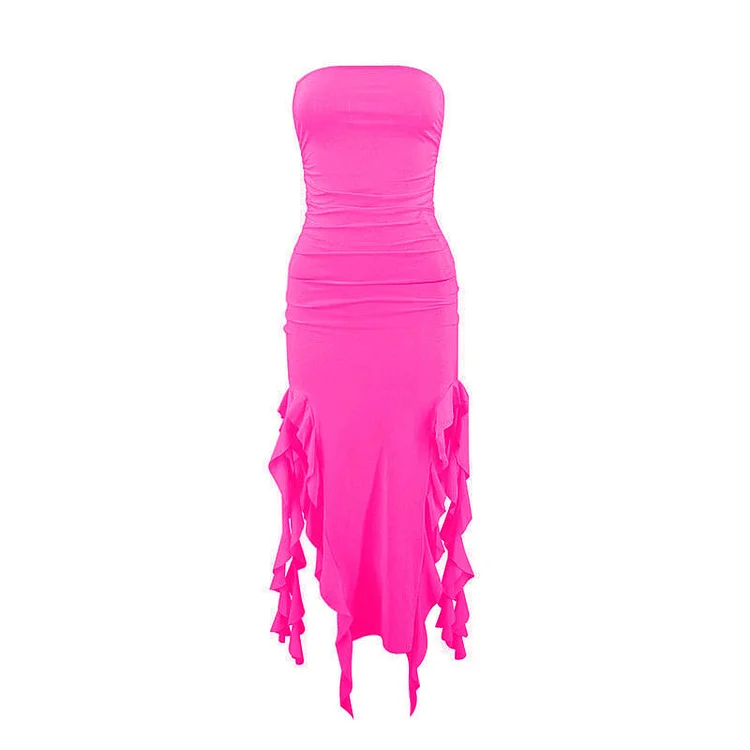 Sexy One-Shoulder Water Lily Lace Dress for Summer 