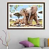 Diamond Painting -DIY Round Drill Giraffe Elephant(35*30 CM)