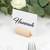 10 Pack | 2" Natural Farmhouse Cylindrical Wooden Place Card Holders, Rustic Table Number Stands