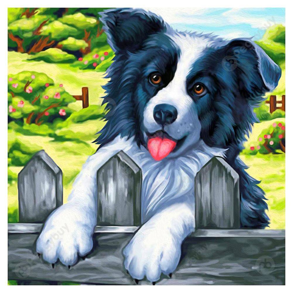 

30*30CM Round Drill Diamond Painting-Cartoon Dog, 501 Original