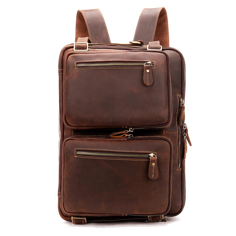 Multi-Functional Spacious Interior Comfortable Grab Detachable Sling Strap Genuine Leather Bag