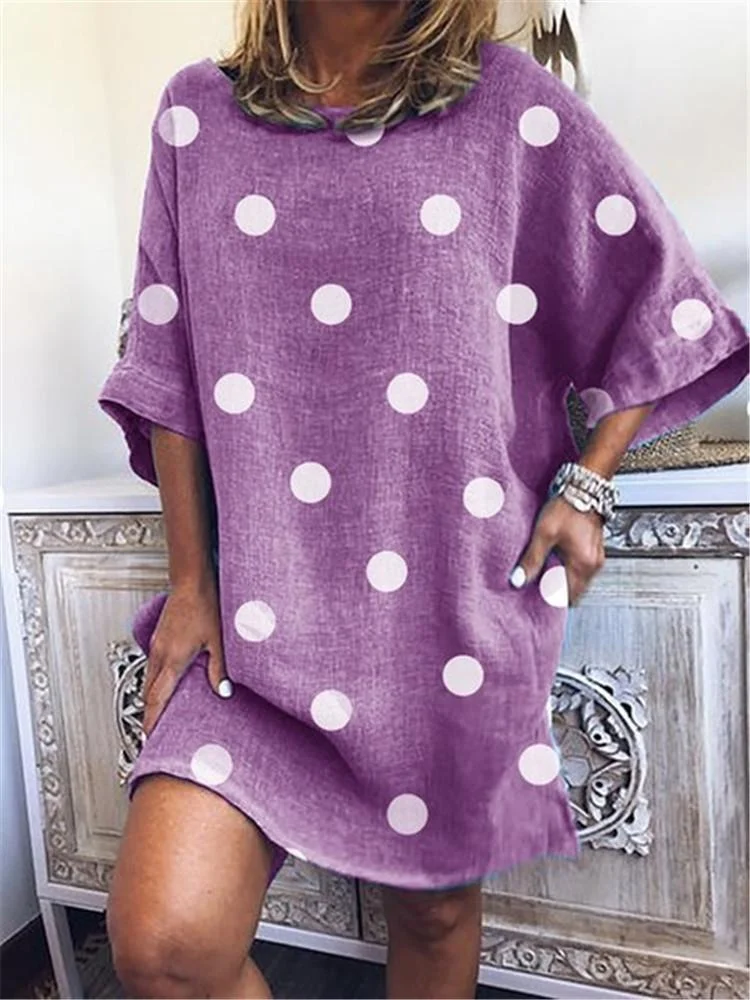 Spot Loose Shirt Dress