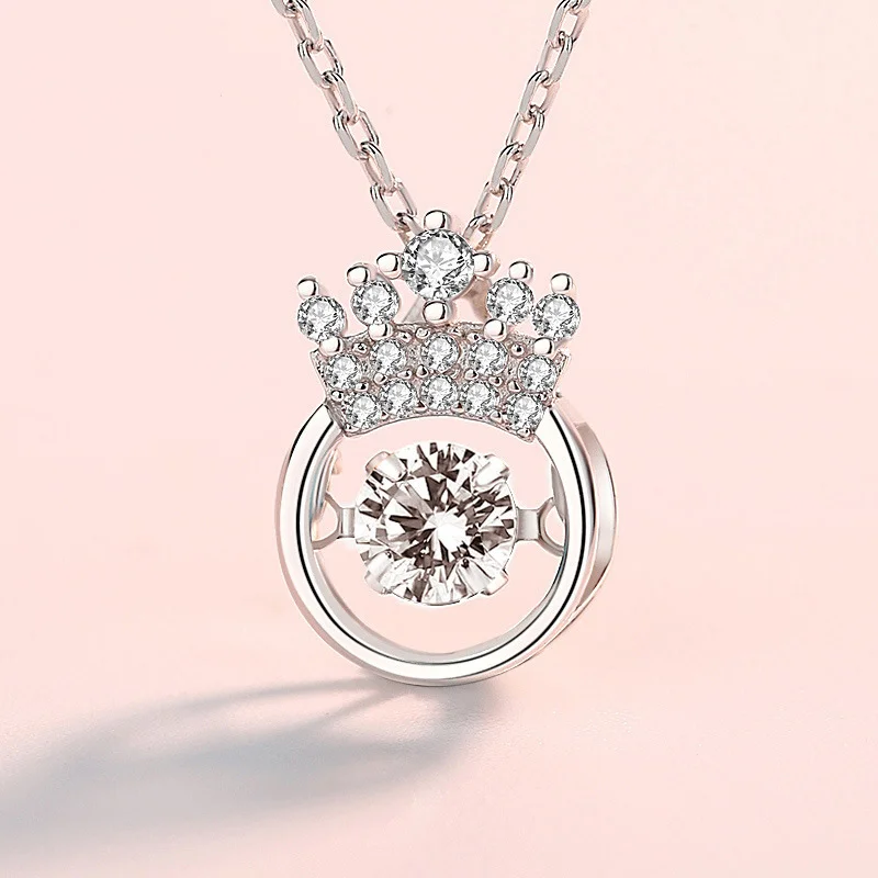 S925 Crown Dance Necklace - Rose Gold