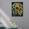 5D diy volle runde bohrer diamant malerei buntglas sonnenblume dekor (a7373)