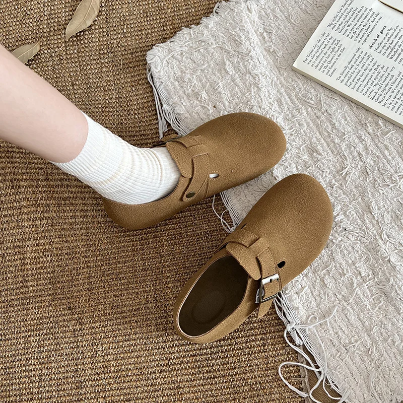 Yyvonne Birken Shoes Women Spring And Autumn New Super Fire In Women's Shoes One Foot Pedal Bean Shoes Bread Ugly Single Shoes