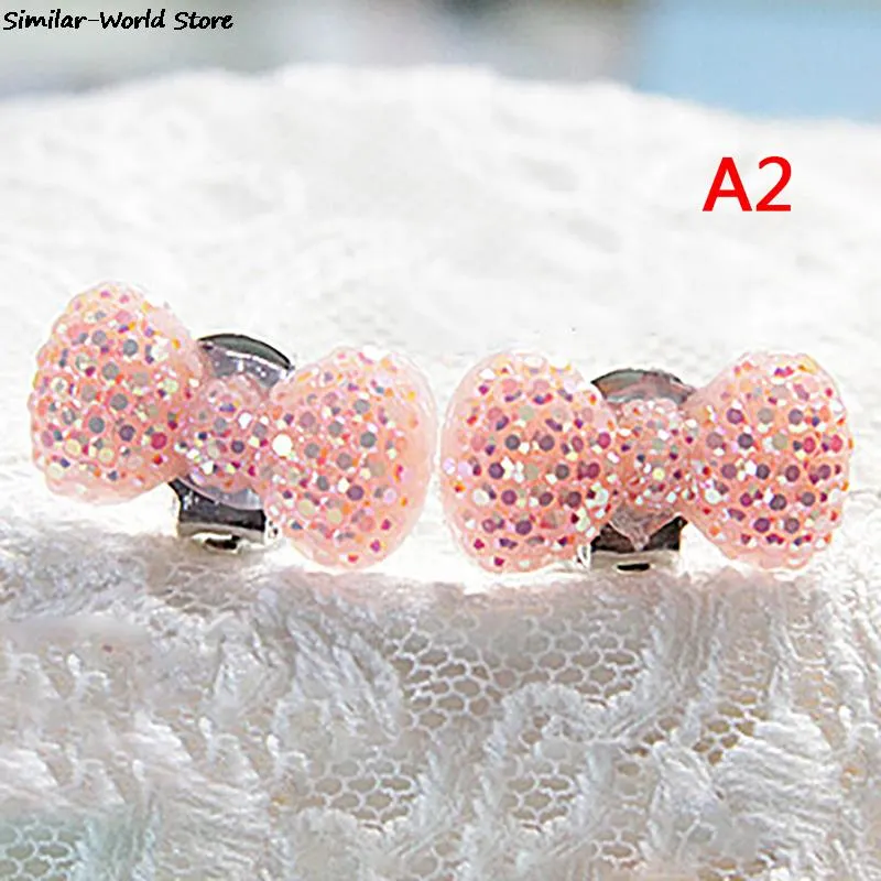 1Pair Heart/Bow/Butterfly Ear Clip Style Earring Soft Invisible Ear Hanging Ear Clip No Piercing Earring For Children Kid