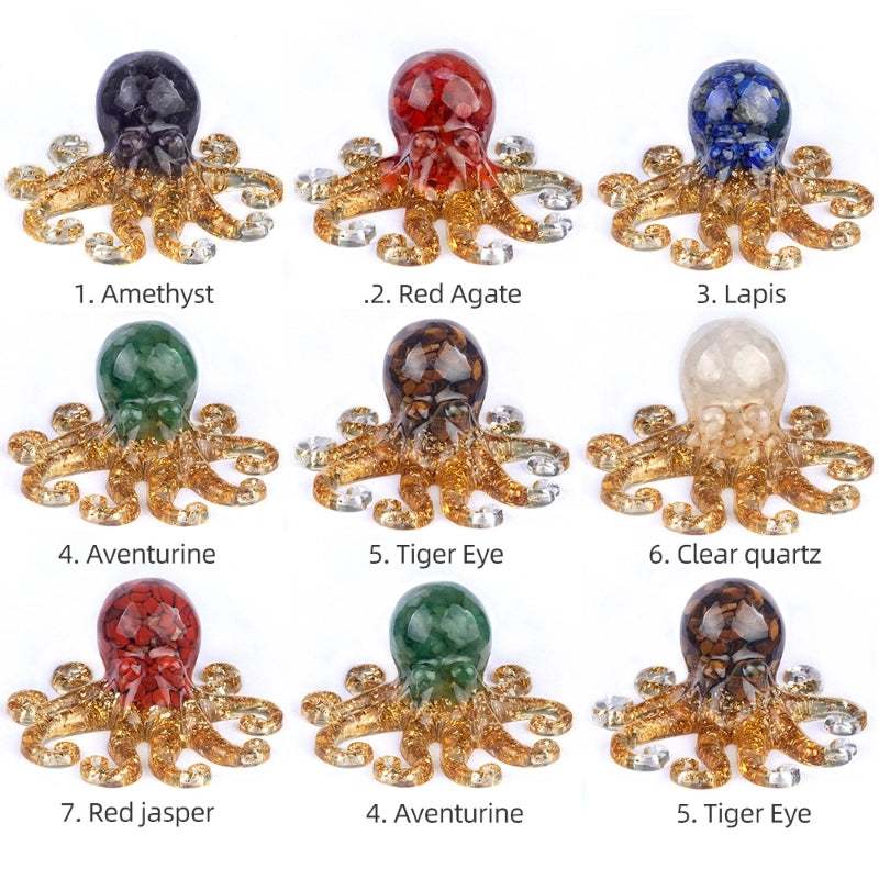 Minimalist Classic Style Octopus Semi-precious Stone Ornaments Artificial Decorations
