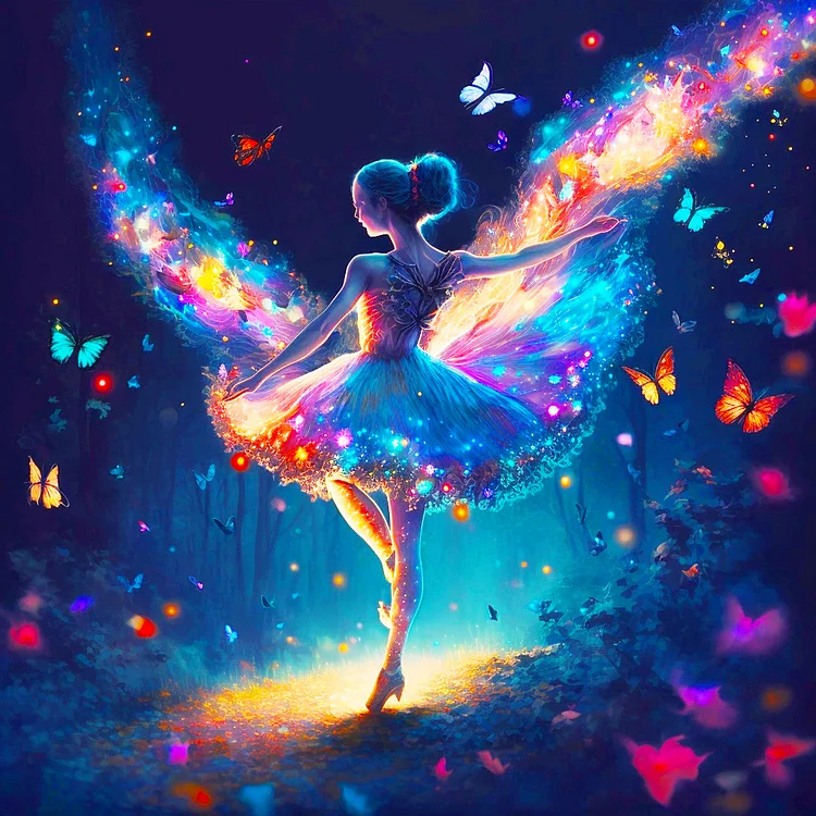 Ballerina In The Dark 30*30CM(Canvas) Full Round Drill Diamond Painting gbfke