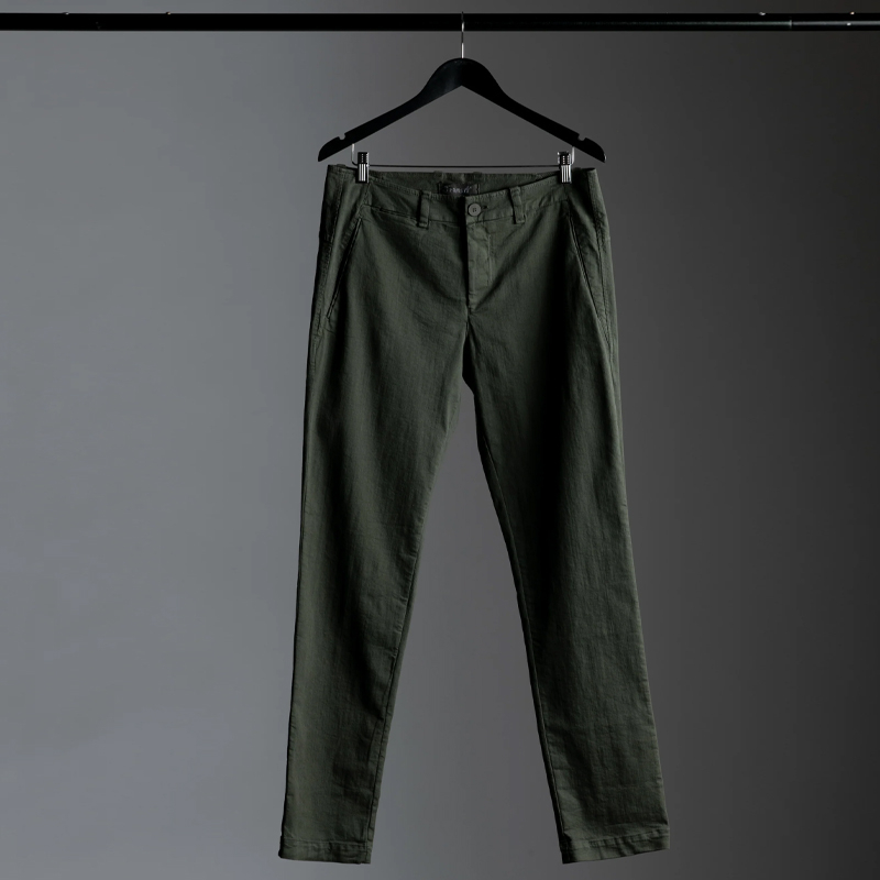Men's Classic Basic Olive Green Linen Trousers