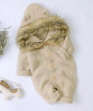 Baby Girl Romper Knitted Newborn Baby Clothes Romper With Hat Infant Toddler Jumpsuit For Kids Cotton Toddler Boys Jumpsuit