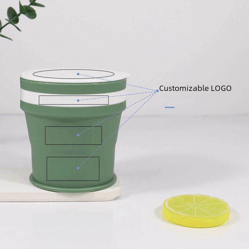 Silicone Folding Water Cup Custom Telescopic Coffee Cup Travel Camping Portable Gargle Cup Handy Cup Factory