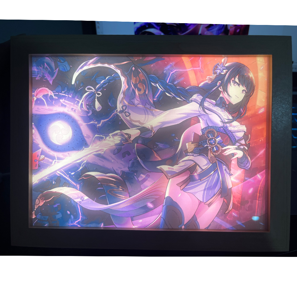 Art Light Painting 3D Lamp Genshin Impact Raiden Shogun Bedroom Deco  Design Night Frame Anime Ornaments Figure Christmas Gift