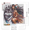 (40*40cm)Girl Wolf - Full Round Drill Diamond Painting