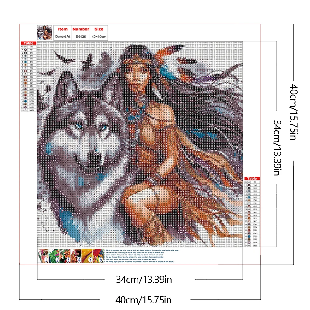 Diamond Painting - Full Round Drill - Wolf Girl(Canvas|40*40cm)