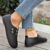 Gioiacombo&trade; Scarpe casual in pelle con punta tonda retr&ograve; da donna
