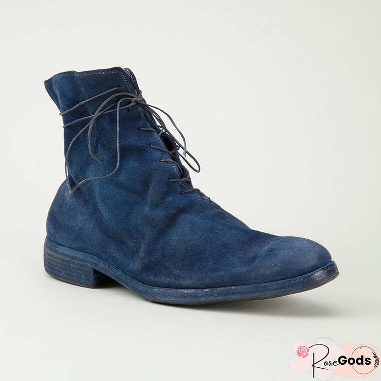 Suede Lace Up Military Boots