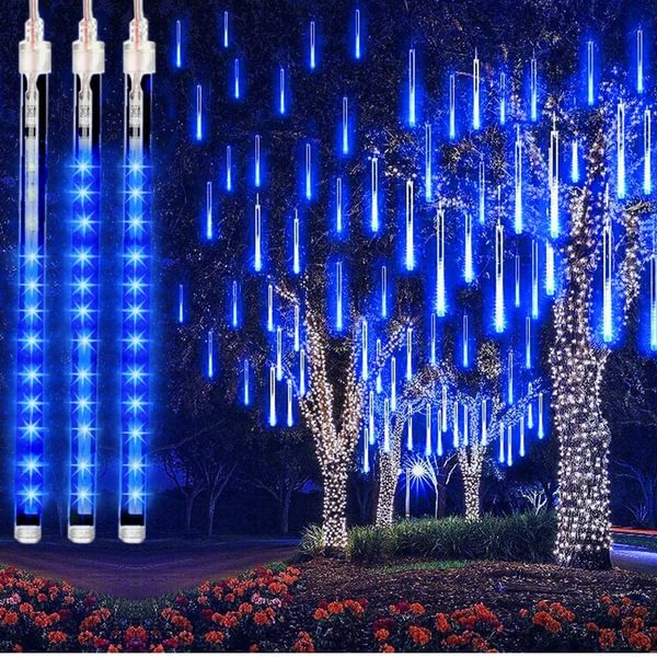 8 Tubes 192 Leds Meteor Shower Rain Lights, Falling Raindrop Fairy String Light,Iciclelights for Outdoor Indoor Halloween Christmas Holiday Home Garden Window Curtain Party Wedding Patio Decor