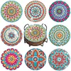 8pcs DIY Anti Slip Mandala Coasters Stackable Creative for Tabletop Protection