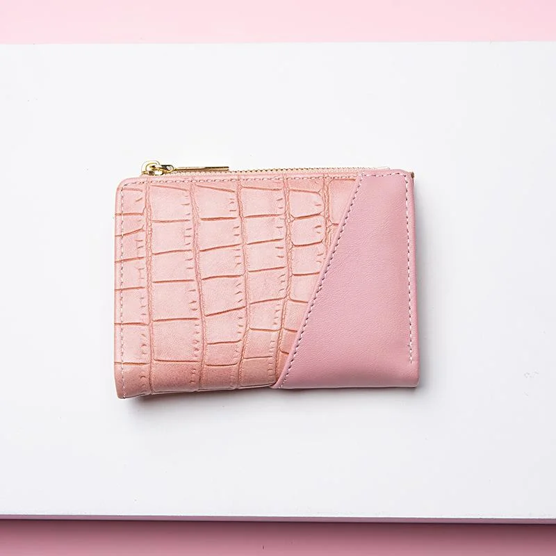 Women's Small Wallet Short Zipper Two-fold Stone Pattern Women's Wallet Fashion Purse