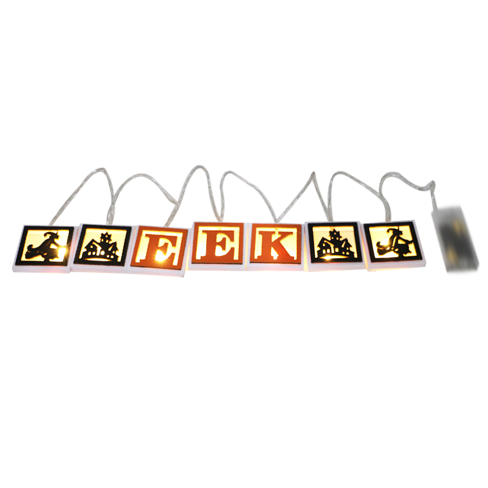 

Wooden Halloween Hanging Letters Pendant LED Light String Home Decoration, Style 3, 501 Original