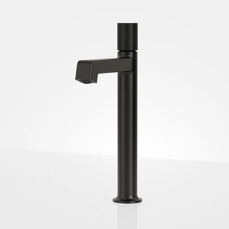 EVERSTEIN Modern Industrial Tall Bathroom Vessel Sink Faucet 13.07'' H Matte Black