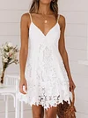 Crochet Hollow Condole Belt Mini Dress