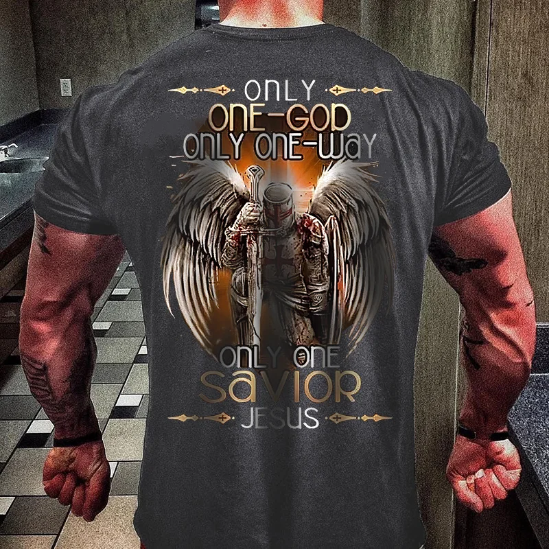 Only One God Only One Way Only One Savior Jesus Printed T-shirt