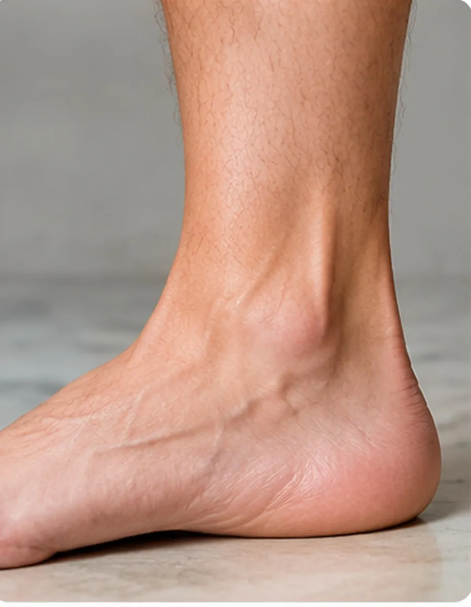 More defined male ankle