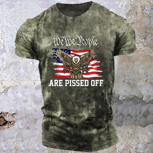We The People Are Pissed Off American Flag Eagle Men's Vintage T-shirt / [viawink] /