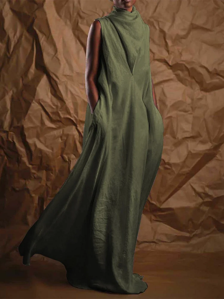 *Turtleneck wrap Long Maxi Dress