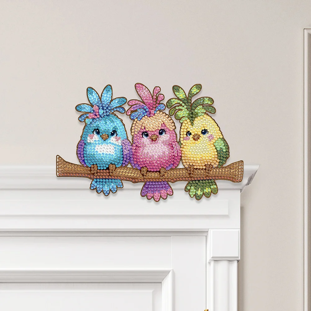 2Pcs Bird On A Branch Diamond Painting Door Corner Sign Diamond Door Frame Decor
