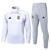  25/26 Real Madrid white gray Half-Zip Training Jacket Set