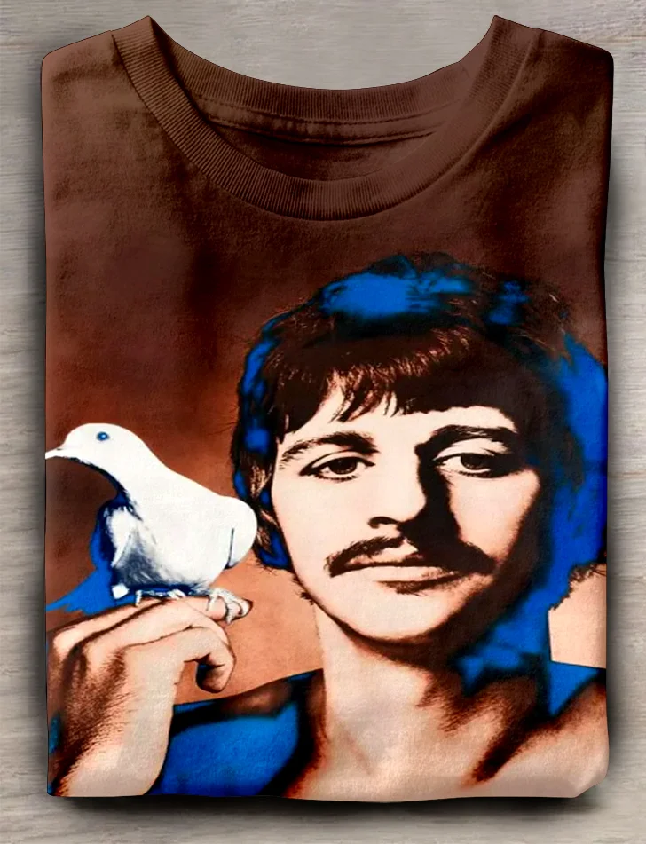 Teecade Teecade Beatles and Bird T-shirt
