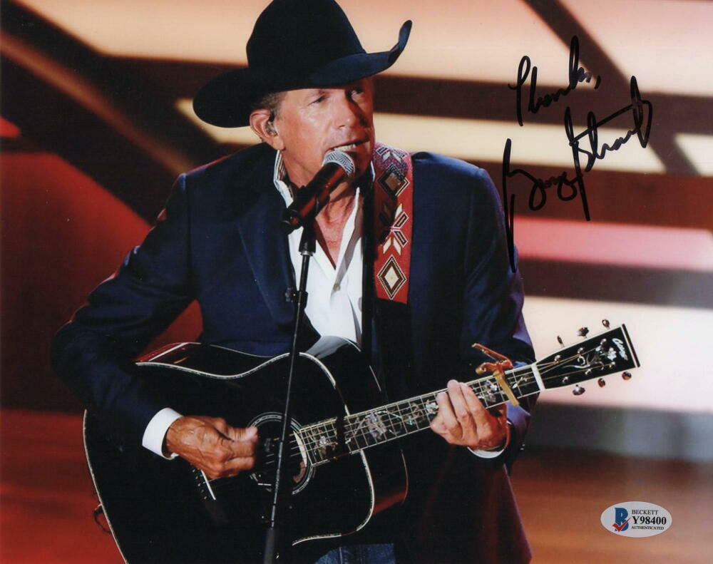 GEORGE STRAIT SIGNED AUTOGRAPH 8x10 Photo Poster painting - KING OF COUNTRY, OUT OF THE BOX BAS