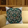 Green Mandala Stamped Cross Stitch Pillow Cover Kit 11CT 3-Strand Embroidery 45x45cm Zippered Cushion Case tapestrymarket